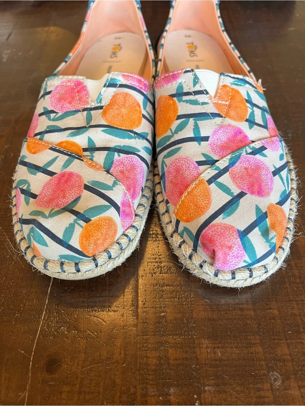 TOMS Alpargata Rope Espadrille Summer Fruits Squeeze the Day Sz 9 - LIKE NEW!